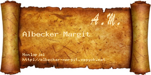 Albecker Margit névjegykártya