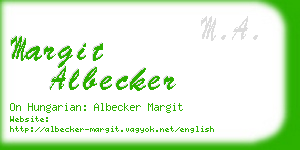 margit albecker business card